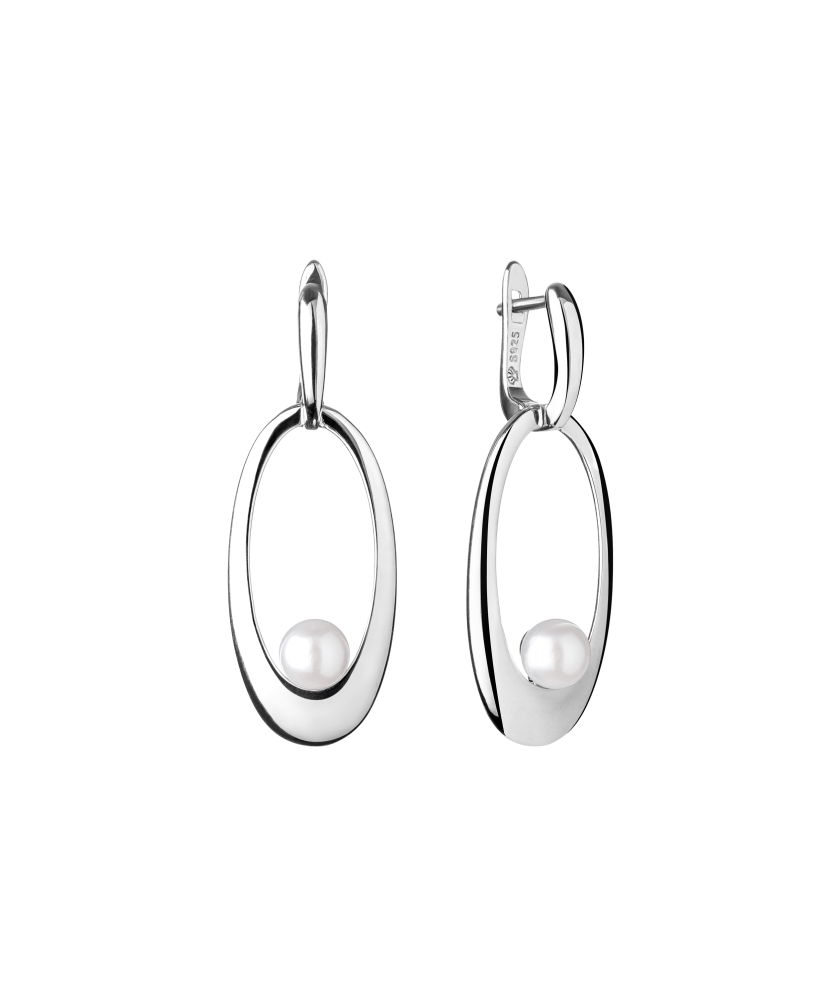 Sidabriniai Auskarai Su Perlais  - Goldinga