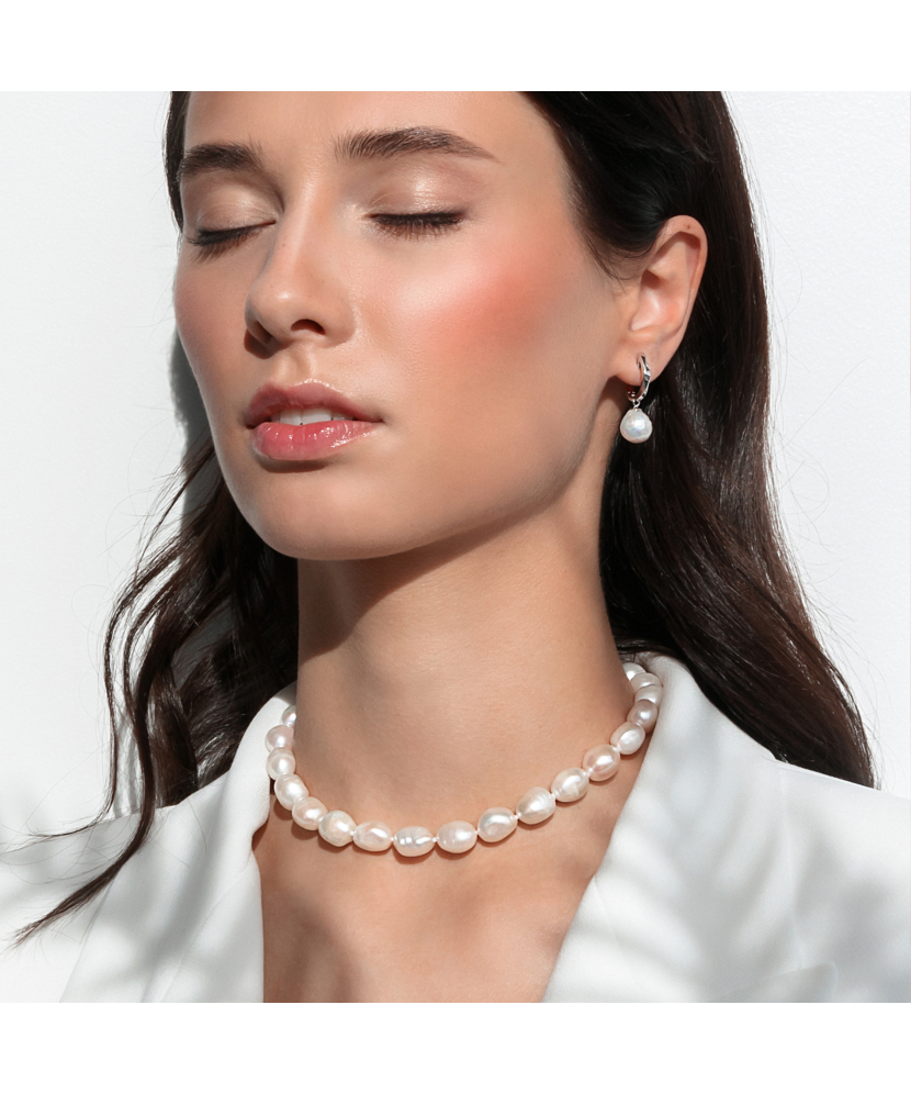 Sidabriniai Auskarai Su Edisono Perlais  - Goldinga