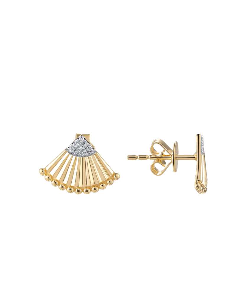 Geltono aukso auskarai su deimantais