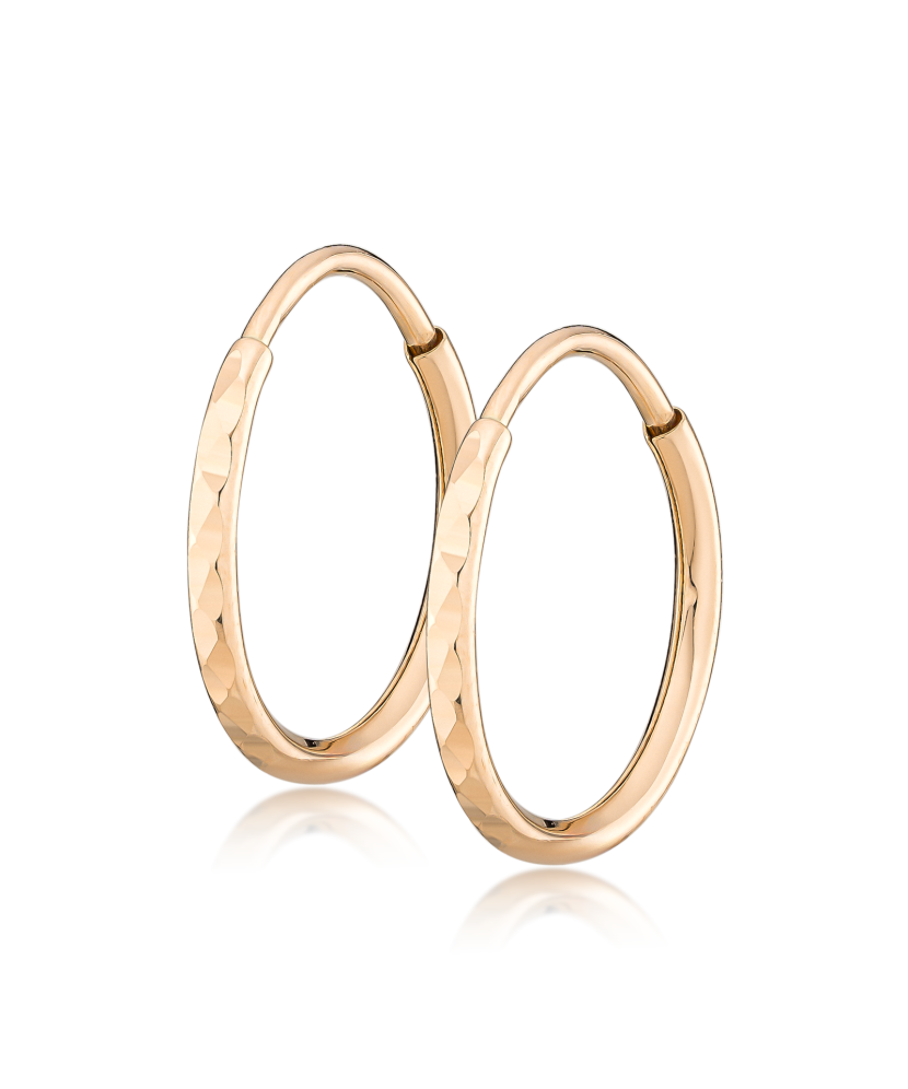 Auksiniai auskarai graviruotos rinkutės 13mm