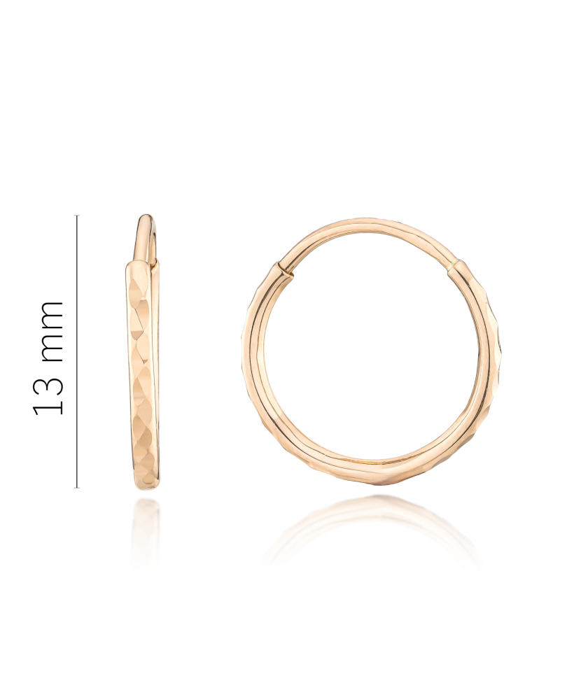 Auksiniai auskarai graviruotos rinkutės 13mm