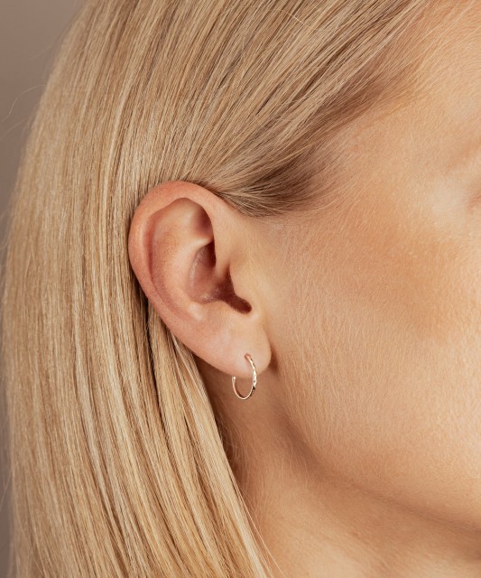 Auksiniai auskarai graviruotos rinkutės 13mm