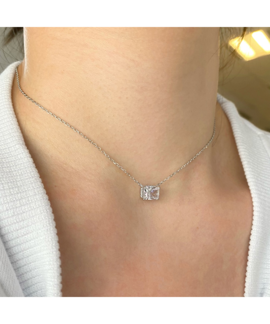 Sidabrinė grandinėlė su cirkonio pakabuku