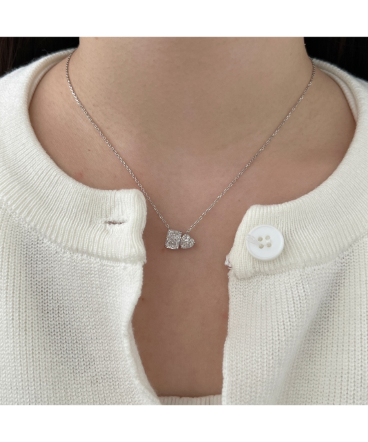 Sidabrinė grandinėlė su cirkonio pakabuku