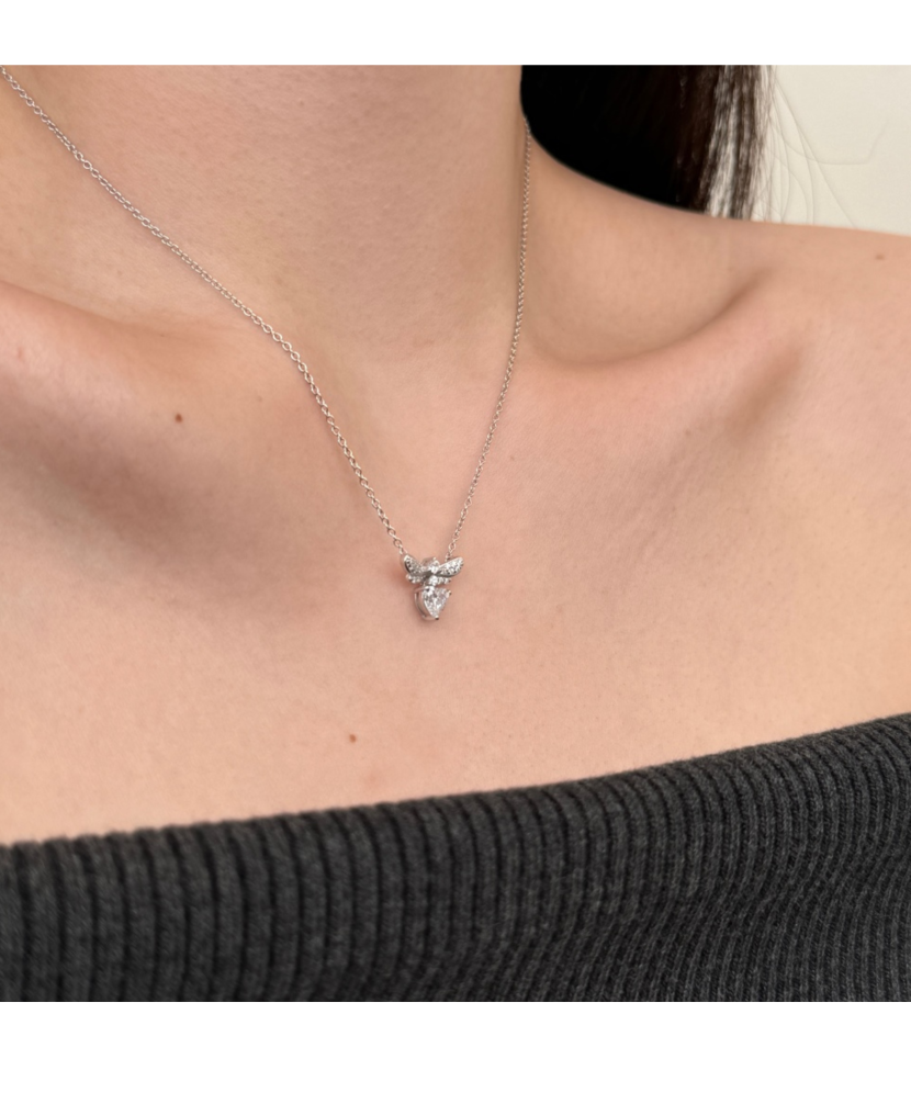 Sidabrinė grandinėlė su cirkonio pakabuku