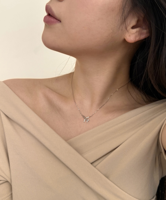 Sidabrinė grandinėlė su cirkonio pakabuku "Lėktuvas"