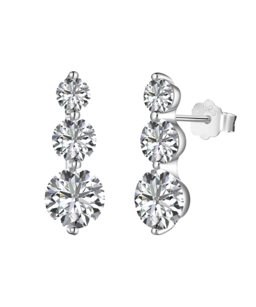 Sidabriniai auskarai su cirkoniais