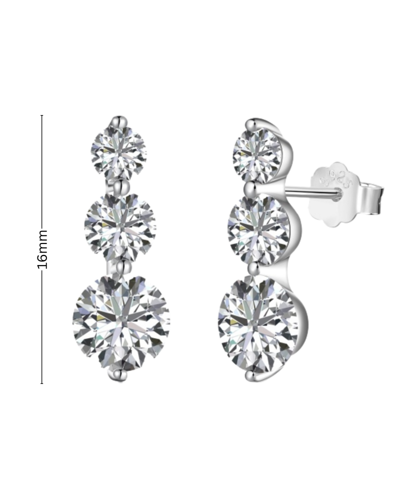 Sidabriniai auskarai su cirkoniais