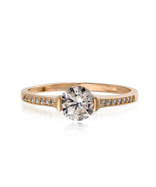 Auksinis žiedas su cirkoniais