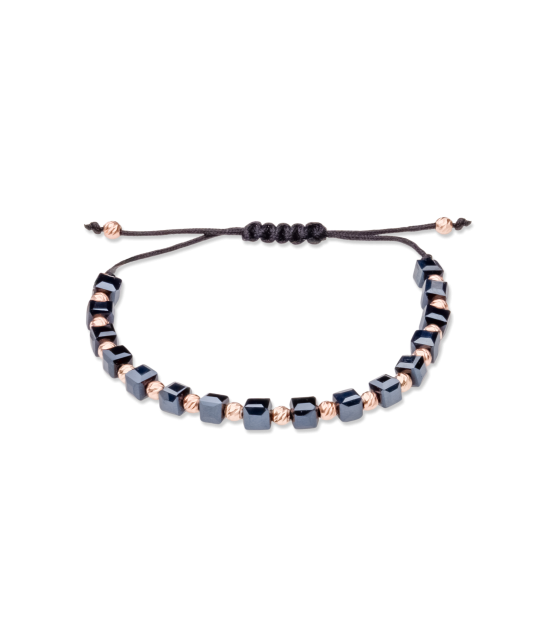 Juodo Siūlo Apyrankė Su Sidabru Ir Hematitais