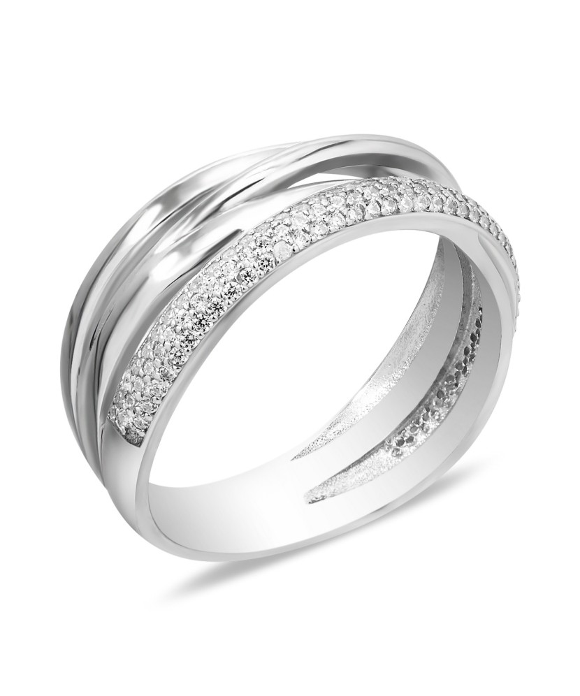 Sidabrinis žiedas su cirkoniais - Sidabriniai žiedai - Goldinga