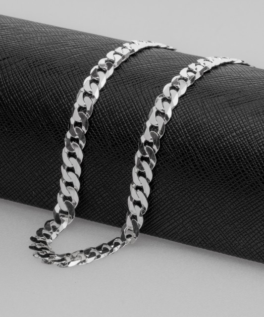 Sidabrinė grandinėlė dengta rodžiu "Curb" 6.7mm  - Goldinga