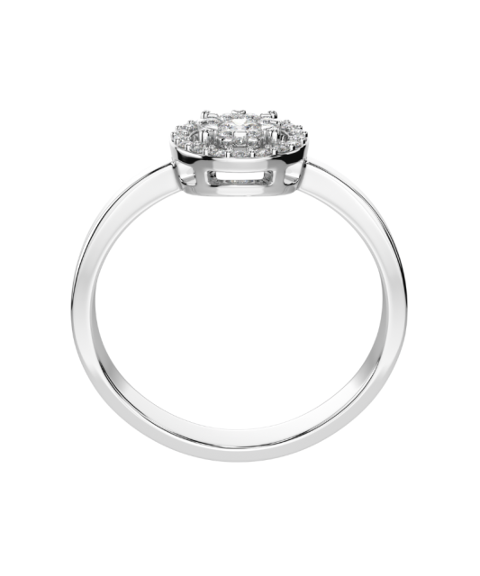 Balto aukso žiedas su deimantais  - Goldinga