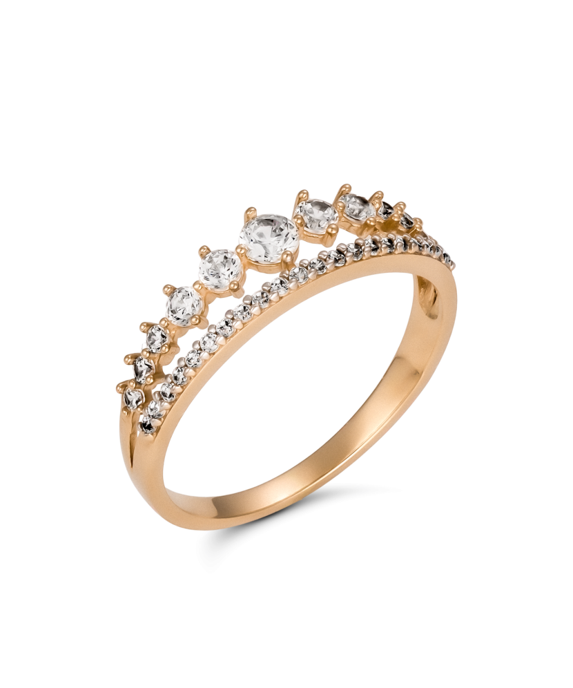 Auksinis žiedas su cirkoniais