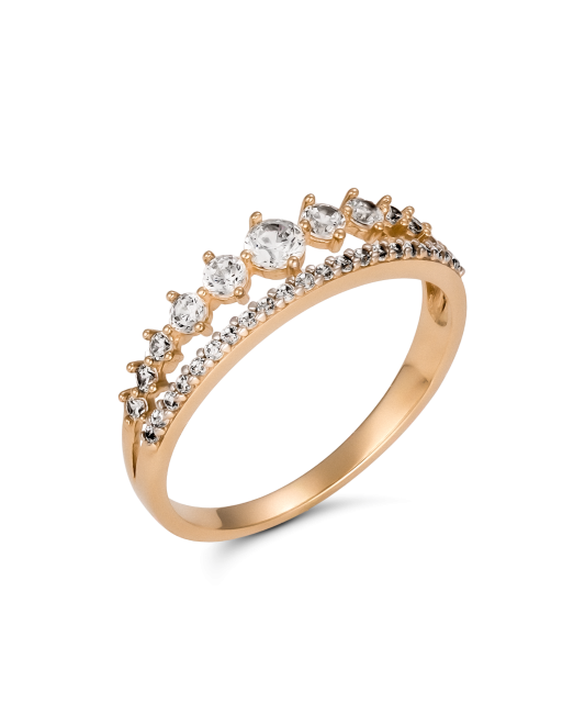 Auksinis žiedas su cirkoniais