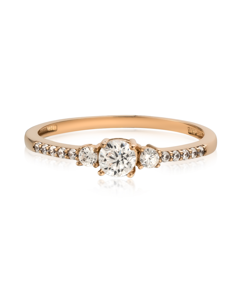 Auksinis žiedas su cirkoniais