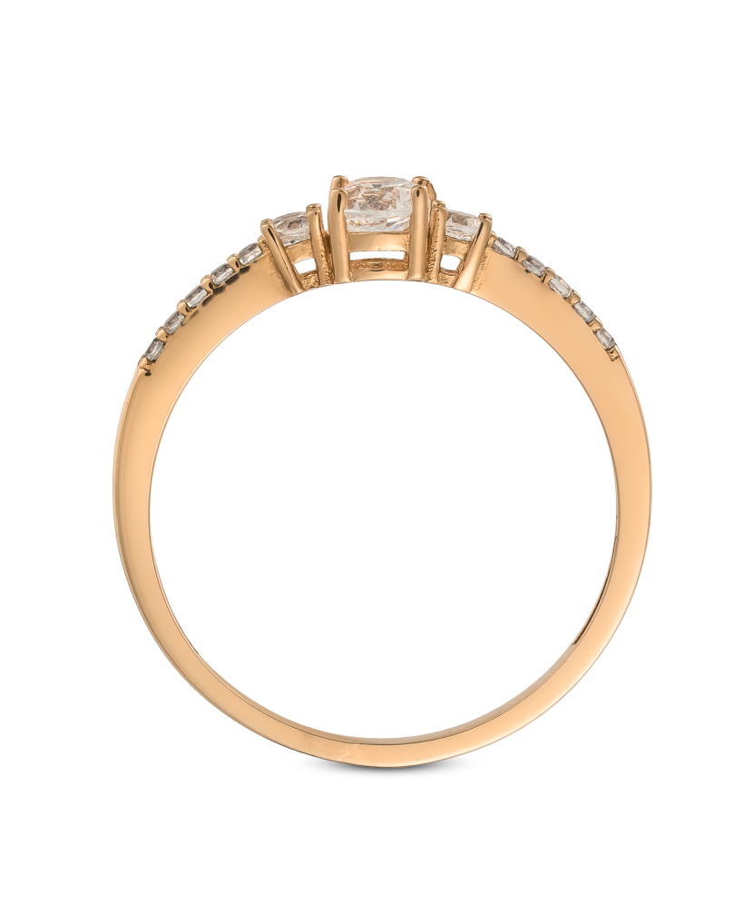 Auksinis žiedas su cirkoniais