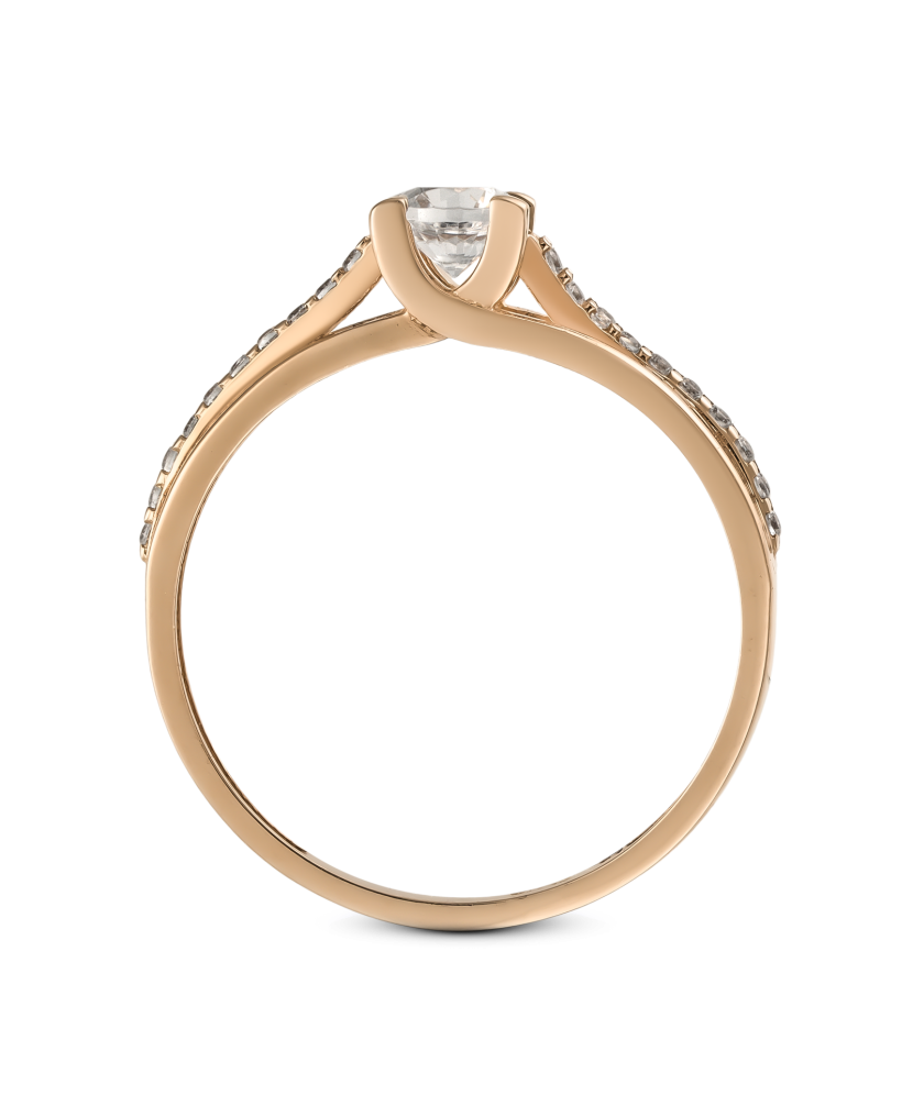 Auksinis žiedas su cirkoniais