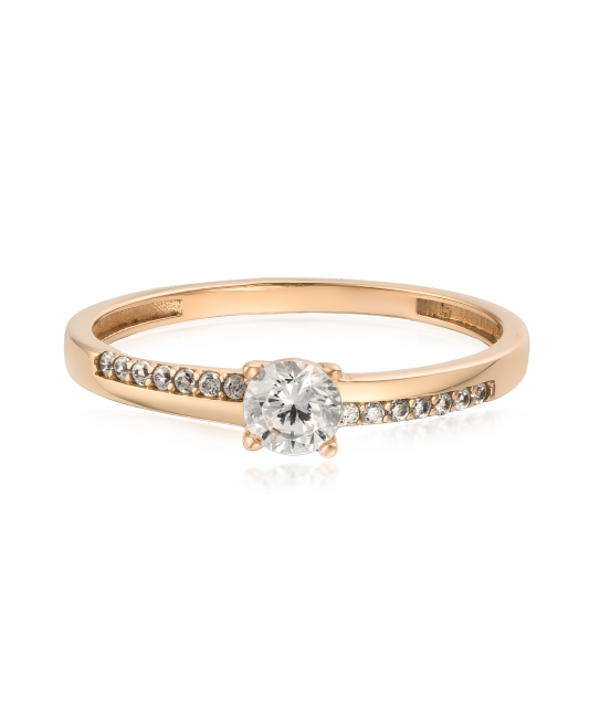 Auksinis žiedas su cirkoniais