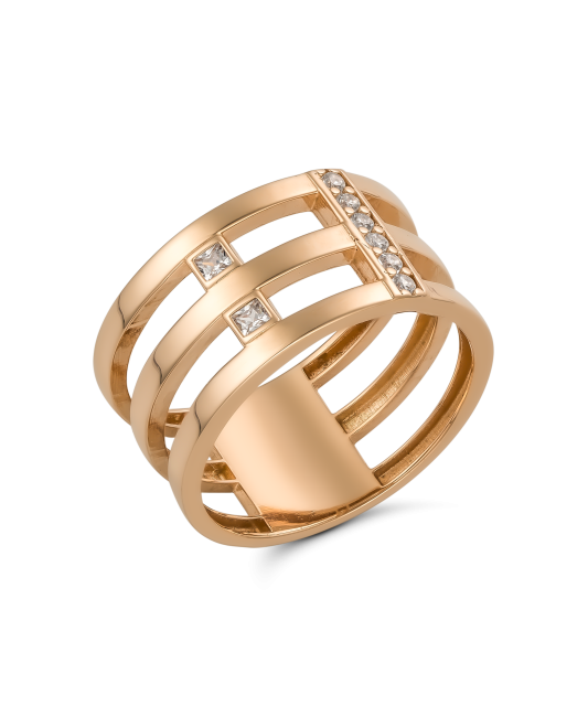 Auksinis žiedas su cirkoniais