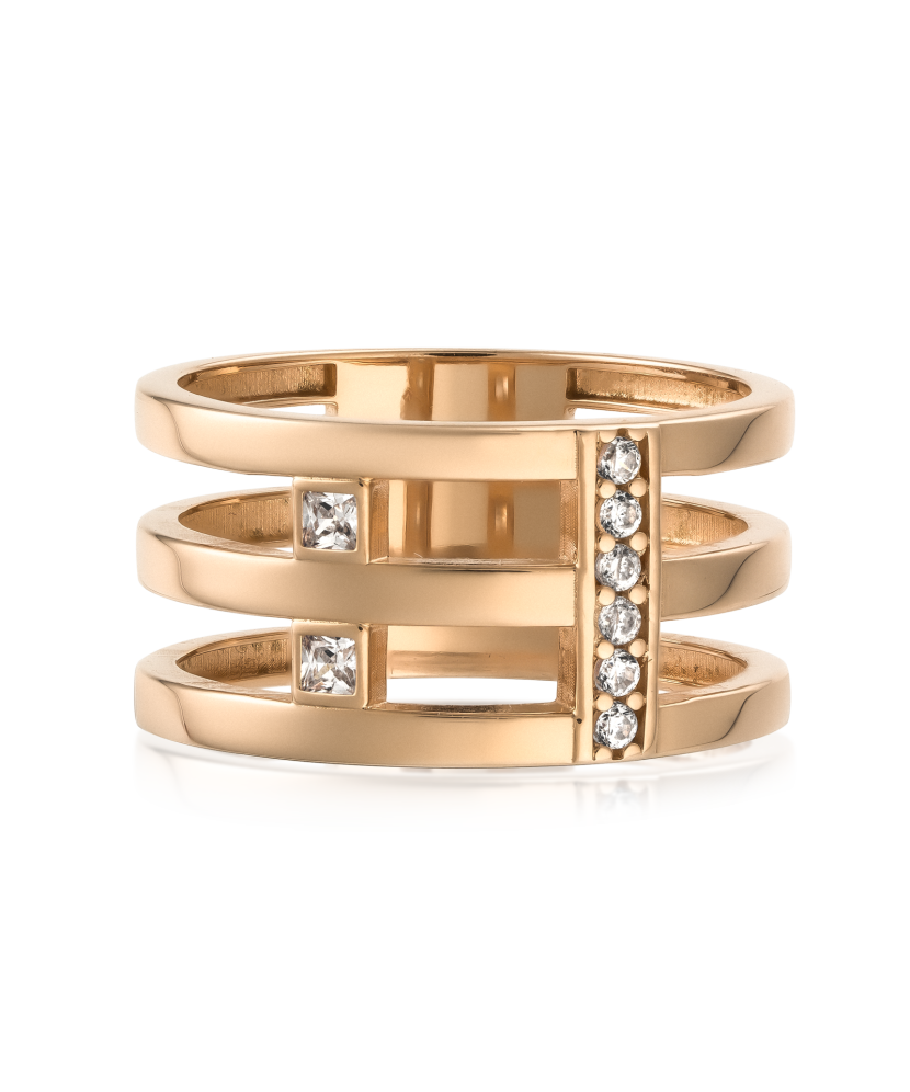 Auksinis žiedas su cirkoniais