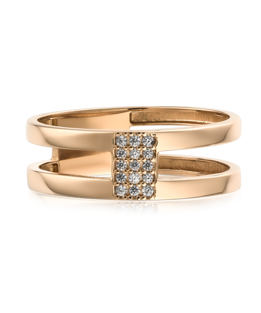 Auksinis žiedas su cirkoniais