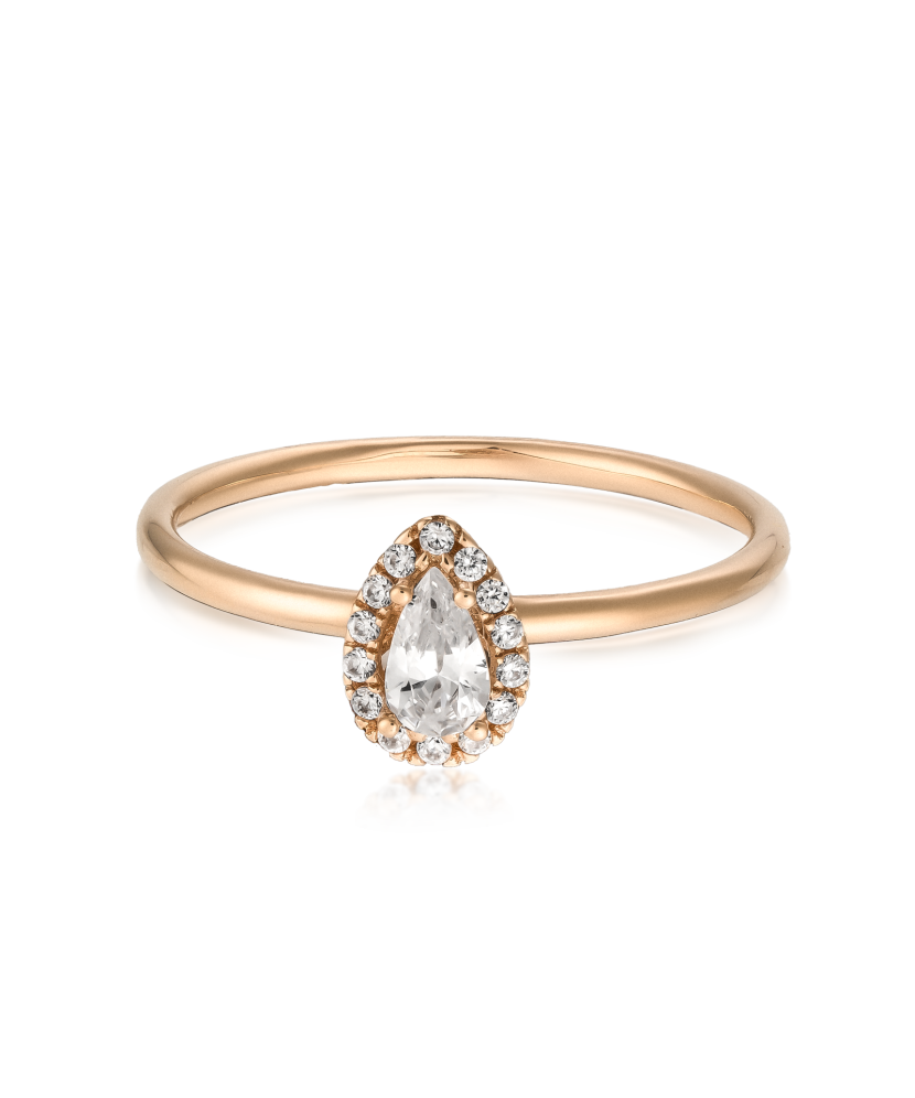 Auksinis žiedas su cirkoniais