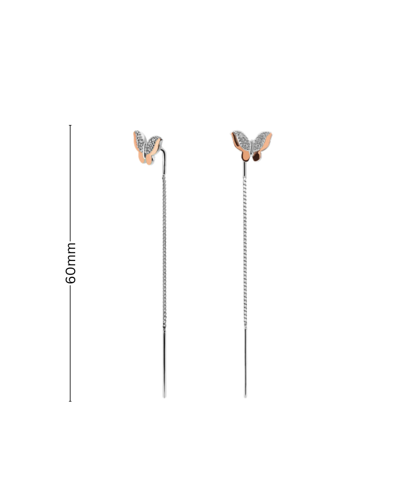 Sidabriniai auskarai dengti auksu su cirkoniais