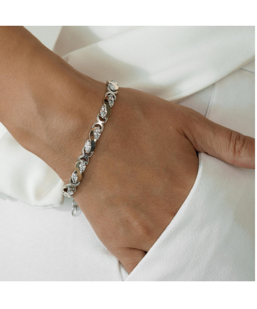 Sidabrinė apyrankė dengta auksu su cirkoniais