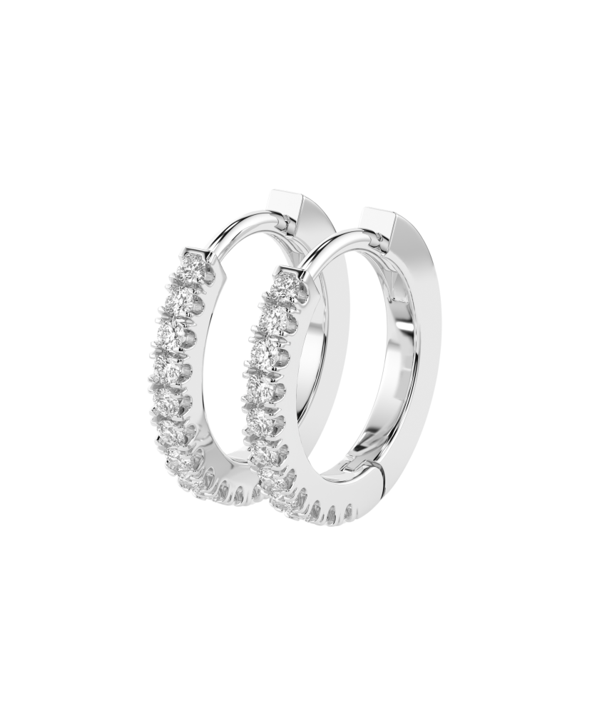 Balto aukso auskarai su deimantais  - Goldinga