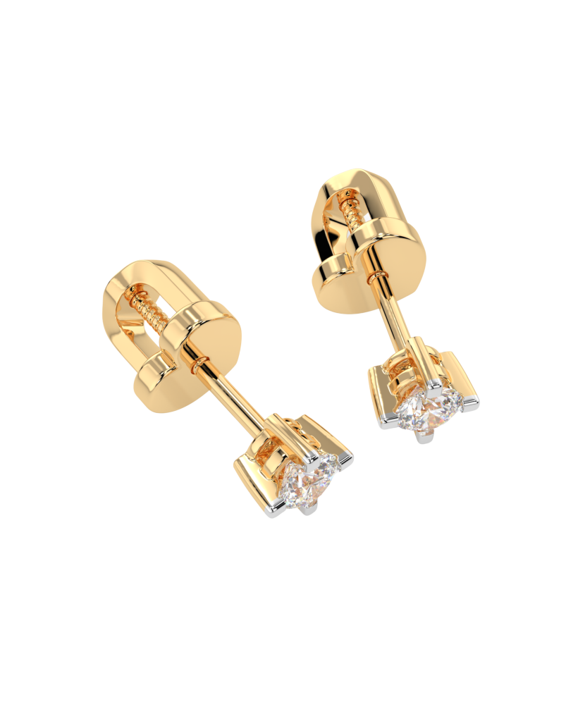 Geltono aukso auskarai su deimantais  - Goldinga