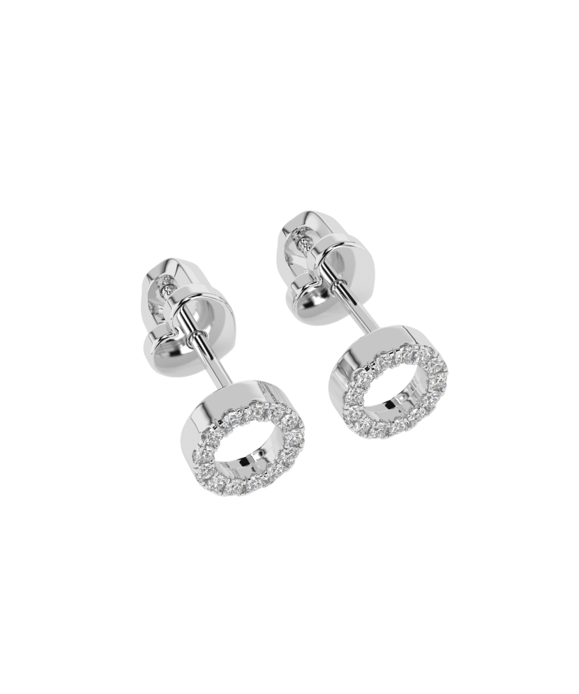 Balto aukso auskarai su briliantais  - Goldinga