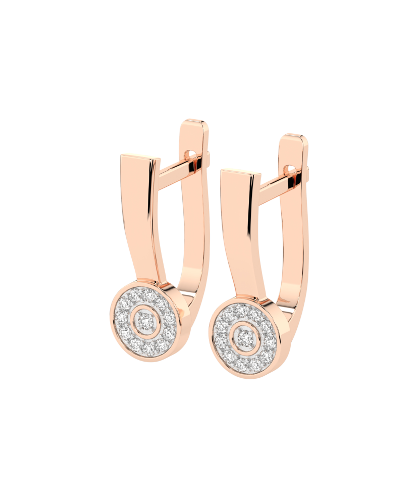 Auksiniai auskarai su briliantais  - Goldinga