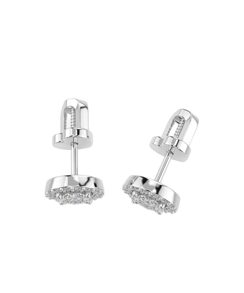 Balto aukso auskarai su briliantais  - Goldinga