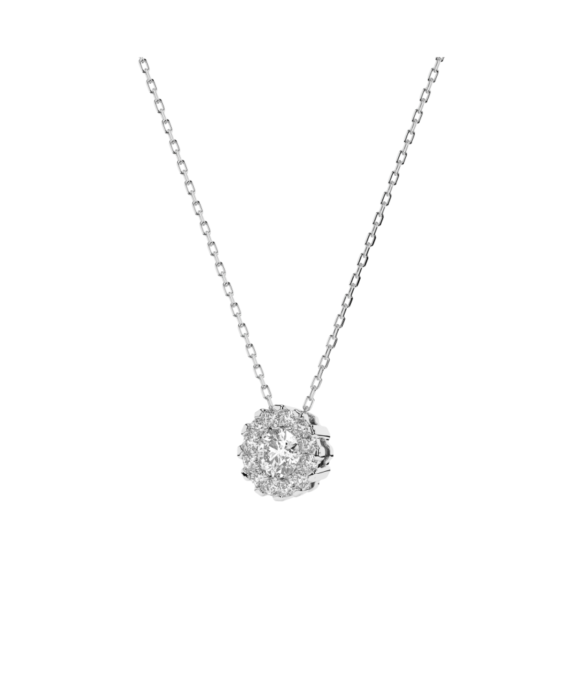 Balto aukso grandinėlė su briliantiniu pakabuku  - Goldinga