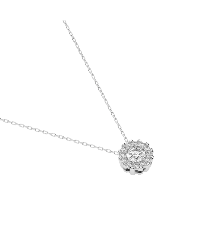 Balto aukso grandinėlė su briliantiniu pakabuku  - Goldinga