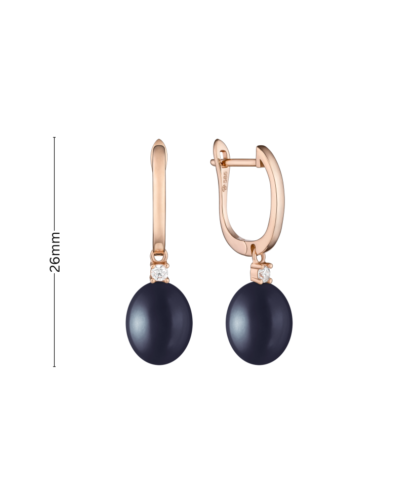 Auksiniai auskarai su perlais ir cirkoniais