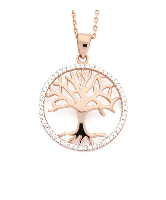 Auksinis pakabukas su cirkoniais "gyvybės medis" - Auksiniai pakabukai - Goldinga