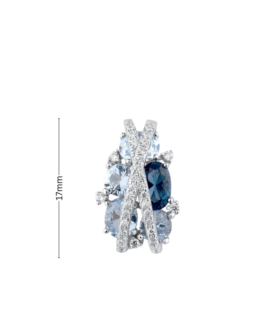 Sidabrinis pakabukas su špineliais ir cirkoniais