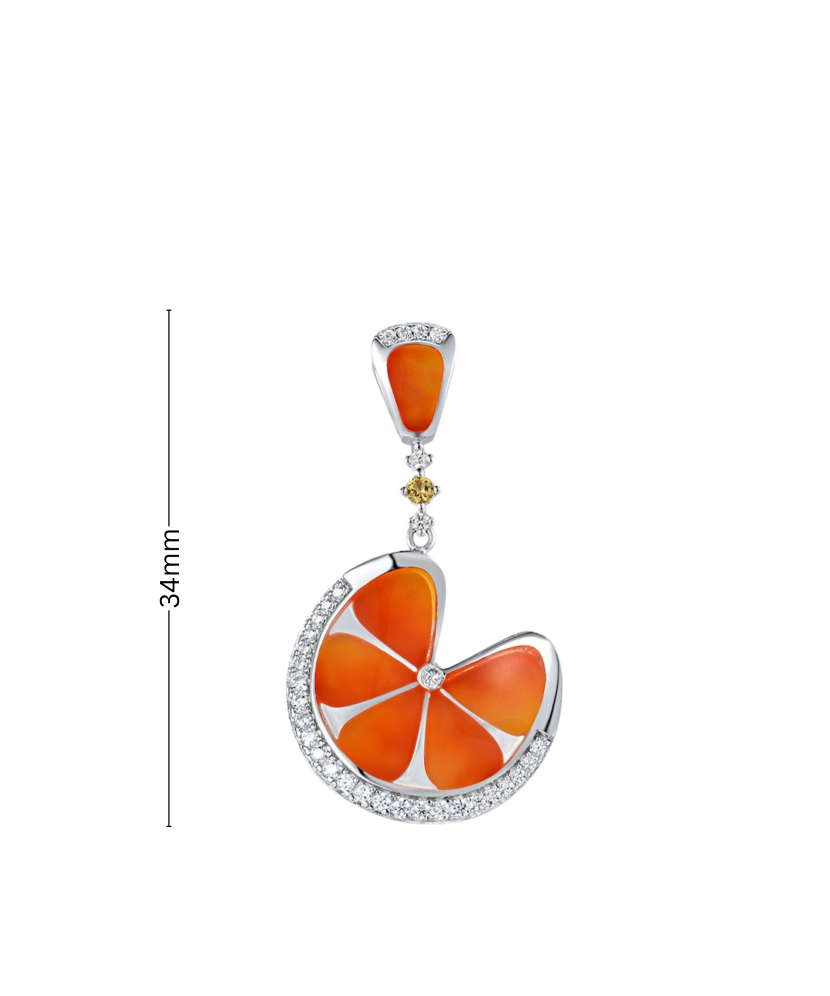 Sidabrinis pakabukas su cirkoniais ir emale