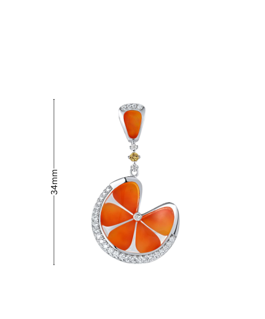 Sidabrinis pakabukas su cirkoniais ir emale