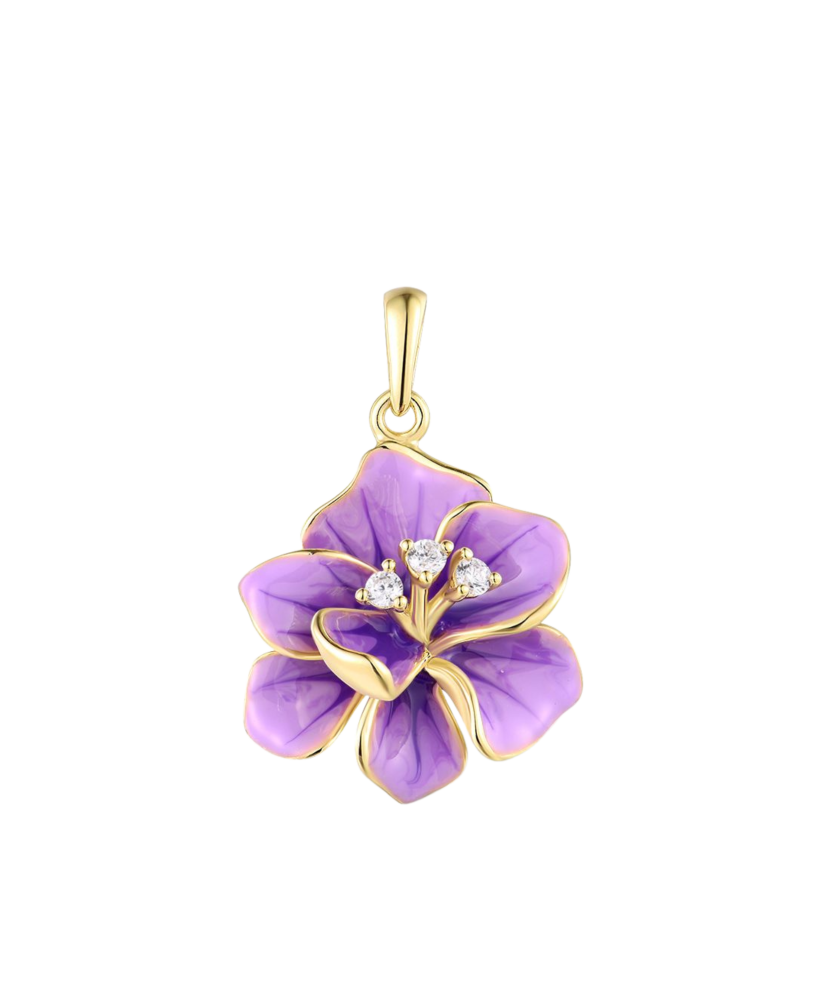 Sidabrinis pakabukas su cirkoniais ir emale