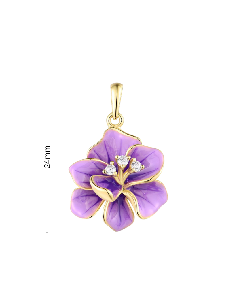 Sidabrinis pakabukas su cirkoniais ir emale