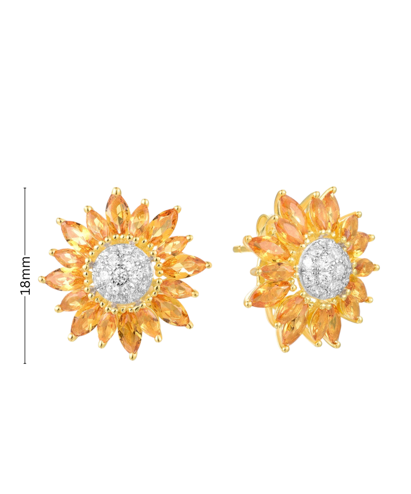 Paauksuoti Sidabriniai auskarai su špineliais ir cirkoniais