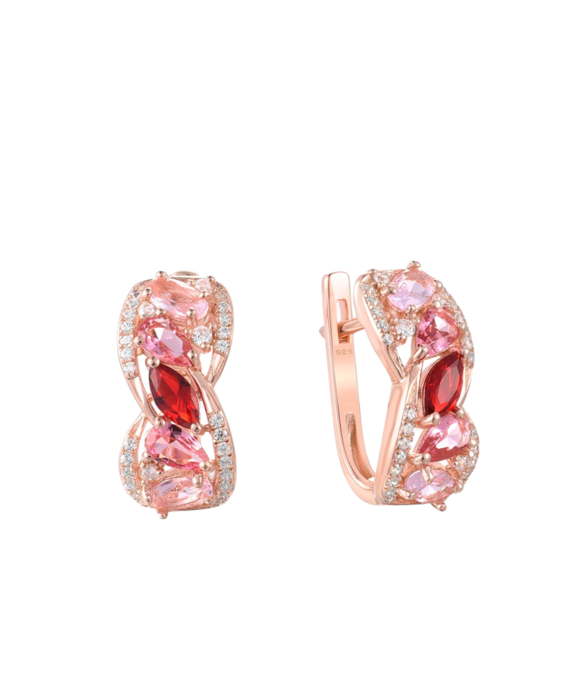 Paauksuoti sidabriniai auskarai su cirkoniais