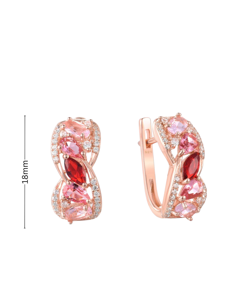 Paauksuoti sidabriniai auskarai su cirkoniais