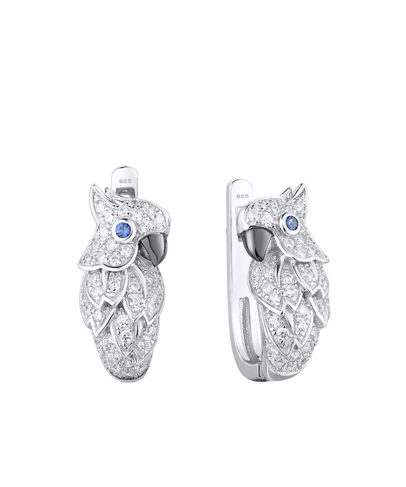 Sidabriniai auskarai su špinliais ir cirkoniais