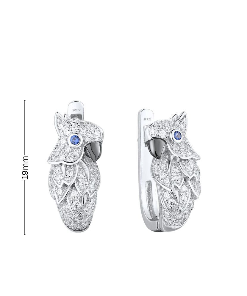 Sidabriniai auskarai su špinliais ir cirkoniais