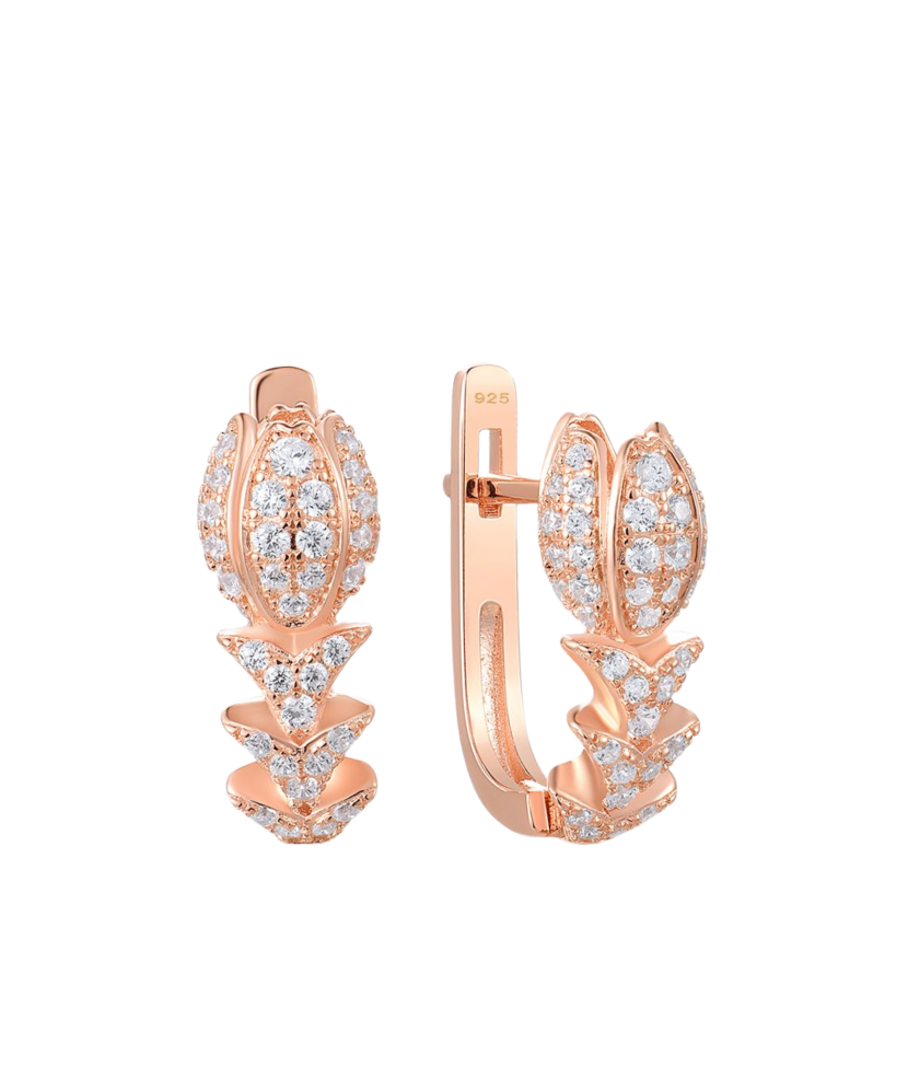 Paauksuoti sidabriniai auskarai su cirkoniais