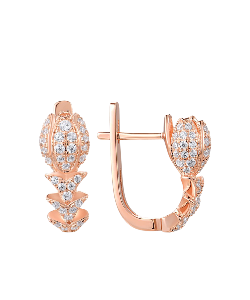 Paauksuoti sidabriniai auskarai su cirkoniais